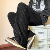 Winter Thick Plaid Pants Men Warm Fashion Casual Oversized Wide Leg Pants Men Streetwear Loose Straight Pants Mens Trousers
