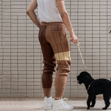 Men's Knitted Pants Autumn Winter Color Matching Acrylic Knitted Trousers Casual Pants Men Autumn Winter Warm Drawstring