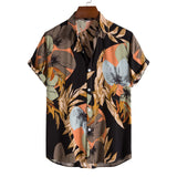 Men's Shirt Summer Men Short Sleeve Beach Hawaiian Shirts Harajuku Vintage Print Shirt Blouses Clothing Camisa Masculina
