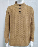 Knitted Sweater Men Solid Argyle Loose Fall and Winter Male Clothing Pullovers Vintage Style Green Sweaters for Man