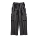 Foesce -New American Style Cotton Loose Multi-pocket Cargo Pants Men's Straight Casual Trousers Japanese High Street Pant for Men