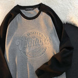 Long-sleeved T-shirt Men Women Extra Large Size Academy Vintage Niche Aesthetic Top Simple Stitching Personality Lover Shirt