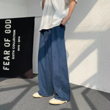 Foesce  Oversized Jeans Men Fashion Blue Casual Wide Leg Jeans Men Streetwear Loose Hip Hop Straight Denim Pants Mens Trousers M-3XL
