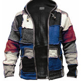 Autumn Long Sleeve Patchwork Knitted jackets Men's Casual Plus Velvet Warm Hooded Coats Men Winter Fashion Loose Streetwear
