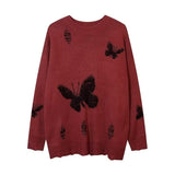 Winter Hip Hop Pullovers Butterfly Knitwear Sweaters Personality Clothes Men Streetwear Vintage Gothic Tops Sweaters Men