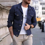 Foesce New Mens Denim Jacket Slim Fit Fashion Jeans Jackets Pocket Jacket Coat Men Handsome Spring Autumn Classic Black White Coat