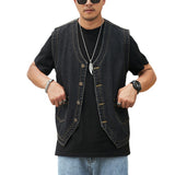 8XL-M Denim Vest Chaleco Hombre Verano Sans Manche Homme Chaleco Hombre Trabajo Gilet Hombre Zomer Jas Heren Jeans Jacket Man