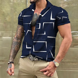 Summer Hawaiian Shirt New Shylock Style Men's Clothing Casual Fashion Short Sleep Daily Shirt Basic Simple Basic Man Tops