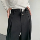 Foesce New Black Suit Pants Men Fashion Social Mens Dress Pants Korean Loose Oversized Wide Leg Pants Mens Formal Trousers M-2XL