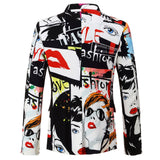 Fall And Winter Men's Suit Jacket Men's Printing Hot Stamping Fashion Suit Party Coat Slim Single Button Blazers Jacket Men 3XL