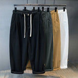 Spring and Autumn New Fashion Solid Color Loose Wide Leg Haren Pants Men Casual Comfortable Large Size High-Quality Jeans
