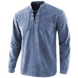 Men Blouse Medieval Knight Tunic Vintage Lace Up Shirts Halloween Costume for Viking Pirate Cosplay Male Blusas