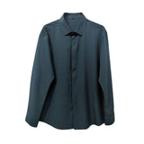 Ice Silk Sexy Mens Shirts Top Quality Drape Solid Color Loose Harajuku White Longsleeve Shirt for Men Japanese Streetwear
