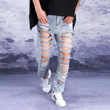 Hole Jeans Men's Summer Trend Nine Points Pants Tide Brand Big Hole Exaggerated Super Hole Denim Pants High Street