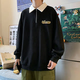 Zipper Polo Sweatshirt  Men Women Stand-Up Collar Hoodie Trendy Lover Print Harajuku College Style Oversize Casual Sports Jacket