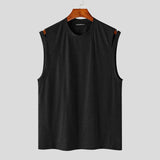 Tops Korean Style New Men Personalized Hollow Waistcoat Casual Streetwear Male Solid Simple Sleeveless Vests S-5XL
