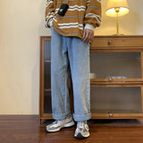 Vintage Coffee Straight Jeans Men Loose Denim Trousers Neutral Jean Pants Streetwear Casual Wide Leg Jeans Man Women Baggy Denim