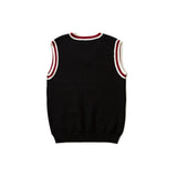 Letter Jacquard Sleeveless Sweaters Vest Loose Casual Vintage V-Neck Pullovers Women Streetwear Knitwear Sweater Waistcoat
