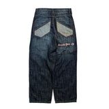 Foesce Men's and Women's Street Hip-hop Retro Oversized Letter Embroidery Y2K Baggy Jeans Denim Gothic Wide Leg Straight Leg Pants