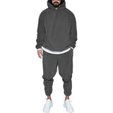 Men's Tracksuit Jogger Sportswear Casual Sweatershirts Sweatpants Streetwear Pullover Solid Color Fleece Sports Suit Men Sets