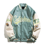 Mens Varsity PU Leather Baseball Jacket Men Women Vintage Embroidery Letter Patchwork College Coats Hip Hop Bomber Coat Unisex