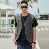 Denim Vest Chaleco Hombre Verano Sans Manche Homme Chaleco Hombre Trabajo Gilet Hombre Zomer Jas Heren Jeans Jacket Man
