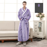 Plus Size Flannel Couple Robe Sleepwear New Autumn Winter Long Kimono Bathrobe Gown Nightwear Casual Coral Fleece Home Clothes