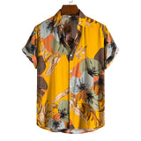 Men's Shirt Summer Men Short Sleeve Beach Hawaiian Shirts Harajuku Vintage Print Shirt Blouses Clothing Camisa Masculina