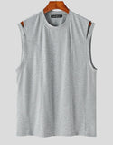 Tops Korean Style New Men Personalized Hollow Waistcoat Casual Streetwear Male Solid Simple Sleeveless Vests S-5XL