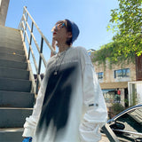 Gothic Cat T Shirt Streetwear Punk Tshirt Harajuku Summer Tops Spring Long Sleeve Couple Cool Ulzzang Loose Japan T-Shirt Male