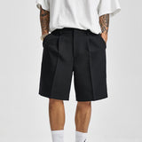 Foesce Short Men Straight  Summer Chic Fashion Solid Popular Casual Loose Trend Male Korean Suit Short Knee Length Tousers Streetwear