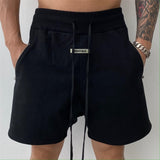 Men's Shorts High Street Retro Casual Fashion Cotton Double Zipper Five Point Pants New Summer Sports Fitness Loose Shorts