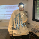 Foesce NoEstaMal High Street Letter Graphic Men's Hooded Sweatshirts Fashion Casual Oversize Hoodies Oversized Men's Pullovers Unisex