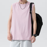 Foesce New Arrival Men's Sleeveless T Shirt Summer Fashion Solid O Neck Sleeveless T Shirt Men Cotton Casual Loose Street Top Tees 5XL