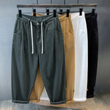 Spring and Autumn New Fashion Solid Color Loose Wide Leg Haren Pants Men Casual Comfortable Large Size High-Quality Jeans