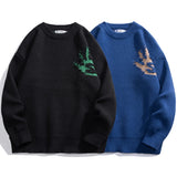 Foesce Autumn Funny Handprint Sweatercoat Men Oversize Baggy Jumper Fashion Korean Streetwear Knitwear Pullovers Clothing Tops Male 5XL
