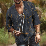 Mens Vintage  T-shirt Summer Top Casual Blouses Shirts Half Sleeve Cotton Linen Shirts Men Loose Baggy Shirt Silk Chemise Homme