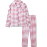 Long Sleeve Cardigan Sleepwear Clothes with Long Trousers Two Piece Sets Ladies Plaid Design Shirt Pajamas Home Pyjamas Women