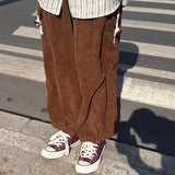 Japanese street Y2K retro star horn buckle corduroy pants autumn and winter casual kawaii straight loose bloomers ins trousers