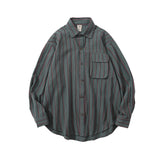 Spring Cotton Stripe Shirt Men Fashion Retro Oversized Casual Shirts Mens Streetwear Korean Loose Long Sleeve Shirt Men M-2XL