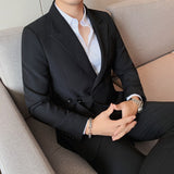 Foesce Men Spring High Quality Business Suit Jackets/Male Sky Blue White Young Handsome Casual Suit Coat Fashion Blazers