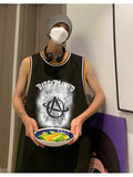 American Basketball Vest Men's Ins Trend Summer Loose Punk Sports Fitness Vest Cotton Breathable Mesh Sleeveless T-shirt