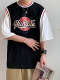 Fake Two-piece Short-sleeved T-shirt Men's Trend Brand Trend Loose Hip Hop Basketball Shirts Harajuku Kpop Streetwear