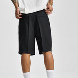 Foesce Short Men Straight  Summer Chic Fashion Solid Popular Casual Loose Trend Male Korean Suit Short Knee Length Tousers Streetwear
