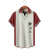 Men's Hawaiian Shirt Lapel Fashion Short-sleeved Loose Breathable Top Summer Coconut Retro Shirt For Men 3d Casual Beach Shirts