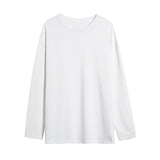 Foesce  Pure Cotton Men's Long Sleeve T-shirts Multicolor Casual Tops Large Size Unisex Luxury Tees Bottoming Shirt