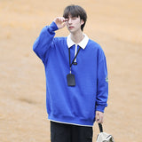 Zipper Polo Sweatshirt  Men Women Stand-Up Collar Hoodie Trendy Lover Print Harajuku College Style Oversize Casual Sports Jacket