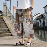 Men's Harem Pants Pocket Jogging Plaid Casual Trousers Men's Loose Hip Hop Harajuku Casual Ethnic Wide Leg Pants