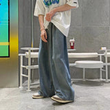 Foesce  Oversized Jeans Men Fashion Blue Casual Wide Leg Jeans Men Streetwear Loose Hip Hop Straight Denim Pants Mens Trousers M-3XL