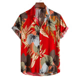Men's Shirt Summer Men Short Sleeve Beach Hawaiian Shirts Harajuku Vintage Print Shirt Blouses Clothing Camisa Masculina